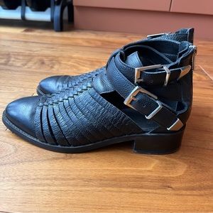 ASOS Real Leather cut out ankle boots booties US 8.5